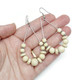 Wood Beaded Teardrop Hoop Stainless Steel Earrings