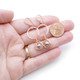 Copper and Silver-tone Lava Rock Small Hoop Earrings