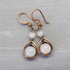 Copper Wire Wrapped Earrings with White Quartz stones