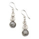 Gray Crazy Lace Agate & Argentium Sterling Silver Swirly Earrings