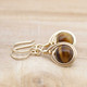 Tiger Eye Yellow Gold-Filled Drop Earrings