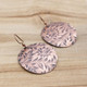 Flowering Vine Handcrafted Solid Copper Textured Disc Earrings