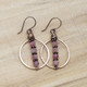 Bronze & Pink Tourmaline Earrings