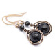 Black Tourmaline  Wire Wrapped Bronze Earrings