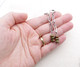 Stainless Steel Paperclip Chain with Unakite Stones Necklace & Earring Set