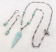 Stainless Steel Paperclip Chain with Amazonite Stones Necklace & Earring Set