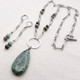 Stainless Steel Paperclip Chain with African Turquoise Jasper Stones Necklace & Earring Set