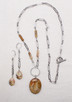 Stainless Steel Paperclip Chain with Rhyolite Stones Necklace & Earring Set
