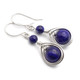 Sterling Silver Wire Wrapped Earrings with Lapis Lazuli Gemstones