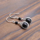 Sterling Silver Wire Wrapped Earrings with Black Onyx Gemstones