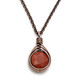 Red Jasper Wire Wrapped Pendant Copper Necklace