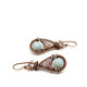 Copper wire wrapped earrings with Amazonite gemstone.