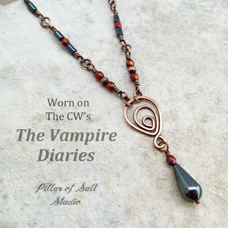 Copper necklace worn by Bonnie on The Vampire Diaries by Pillar of Salt Studio