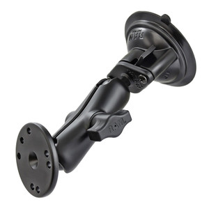 RAM® Twist-Lock Suction Cup Double Ball Mount with Round Plate - Medium | RAM-B-166-202U | RAM-B-166-202U