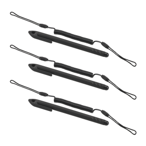 Stylus for capacitive touch panel  with coiled tether, 3-pack. Constructed of conductive carbon-filled plastic material. This rigid plastic stylus is optimized for enterprise durability. | SG-TC7X-STYLUS-03