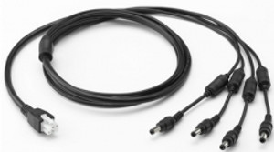 4-way DC cable. For running four CRD4000-1000UR cradles or four SAC4000-4000CR battery chargers off a single PWRS-14000-241R power supply not compatible with Level VI Power Supply.| 25-85992-01R | 25-85992-01R