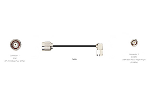 PT240-022-RTM-SSMRA: 22 Feet 240 Type Low loss Cable Assembly with Reverse Polarity TNC-Male and SMA-Male Right Angle Connectors