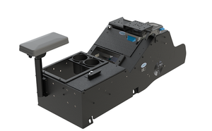 2019+ Chevrolet Silverado Wide Body Console Box with Internal Printer Mount, Cup Holder, Tall Rear Armrest and Mongoose® XLE 9″ Motion Attachment