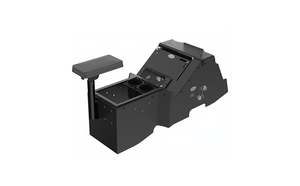 2021+ Ford F-150 Wide-To-Narrow Console Box with Printer Mount, Cup Holder & Tall Armrest
