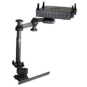 RAM® No-Drill™ Laptop Mount with Flat Arms for '12-26 Ram 2500 + More | RAM-VB-178A-SW1-FL
