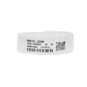 ID Tag, Polypropylene/polyester, Direct Thermal, Z-Band Fusion, Adhesive Closure, 2.5 x 2.875 (0.875 x 1.75 printable), 500/roll, 1 core, 2 rolls/case | FID-BABY-T-1-500