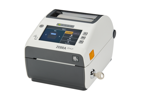 Direct Thermal Printer ZD621; Healthcare, Locking, Color Touch LCD; 203 dpi, USB, USB Host, Ethernet, Serial, BTLE5, US Cord, Swiss Font, EZPL | ZD6AL42-D01F00EZ