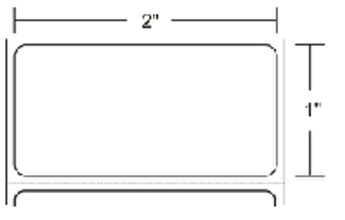 Label, Polypropylene, 2x1in (50.8x25.4mm); TT, PolyPro 3000T, Coated, Permanent Adhesive, 1in (25.4mm) core, 2100/roll, 8/box, Plain | 17154