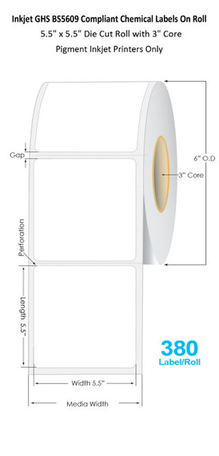 C6500 5.5"x5.5" GHS BS5609 Label Roll | 56018 | 56018