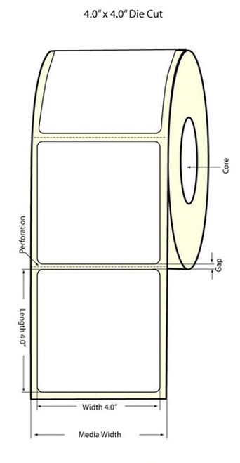 C6500 4"x4" Matte Labels 6"OD | 74975 | 74975