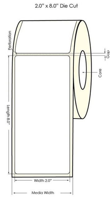 Inkjet 4 x 2 White PET Label 2"Core | 75842