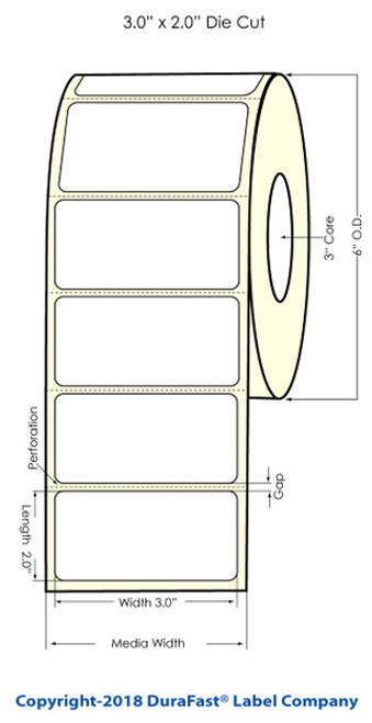 Inkjet 2 x 1 Gold PET Label Roll | 938001 | 938001