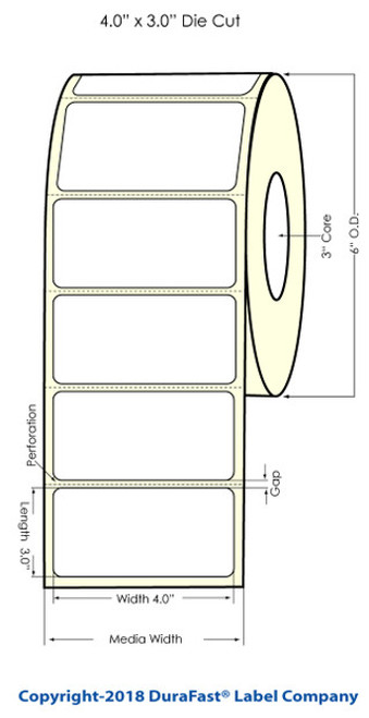 Inkjet 4 x 3 Gold PET Label Roll | 938005 | 938005