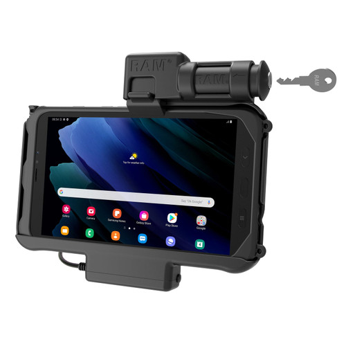 RAM® Key Locking Powered Dock for Samsung Tab Active3 & Tab Active2 | RAM-HOL-SAM58PKLU | RAM-HOL-SAM58PKLU