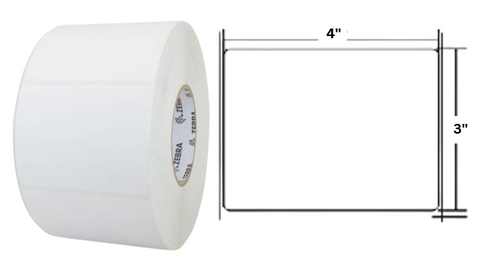 Label, Paper, 4x3in (101.6x76.2mm); TT, Z-Perform 2000T, Value Coated, Permanent Adhesive, 3in (76.2mm) core, 2000/roll, 4/box, Plain | 10000284