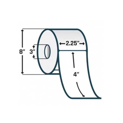 Label, Paper, 2.25x4in (57.2x101.6mm); DT, Z-Select 4000D, High Performance Coated, All-Temp Adhesive, 3in (76.2mm) core, 1260/roll, 8/box, Plain | 72278