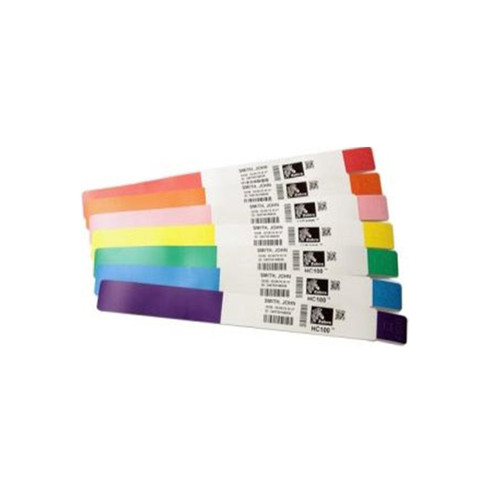 Wristband, Polypropylene, 1x10in (25.4x254mm); DT, Z-Band Splash, Coated, Permanent Adhesive, 3in (76.2mm) core, 800/roll, 4/box. Black mark sensing.| 10012719-2 | 10012719-2