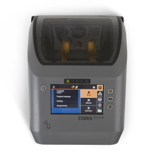 Thermal Transfer Printer (74/300M) ZD621R, Color Touch LCD; 300 dpi, USB, USB Host, Ethernet, Serial, BTLE5, USA/Canada, RFID - UHF, US Cord, Swiss Font, EZPL,TAA | ZD6A143-301FR1GA