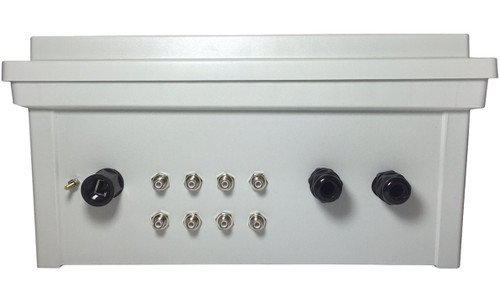 20x16x8 inch Prewired Weatherproof Enclosure for Zebra FX9500 & FX9600 8 Port RFID Readers | PCE20168-28W