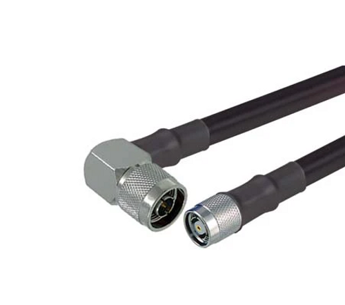 PT240-005-RTM-SNMRA: 5 Feet 240 Type Low loss Cable Assembly with Reverse Polarity TNC-Male and N-Male Right Angle Connectors