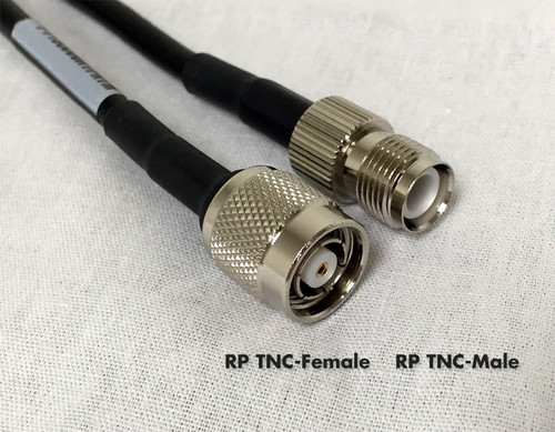 PT195-002-RTF-RTM: 2 Feet  195 Cable Assembly with RP TNC-Female and RP TNC-Male Connectors
