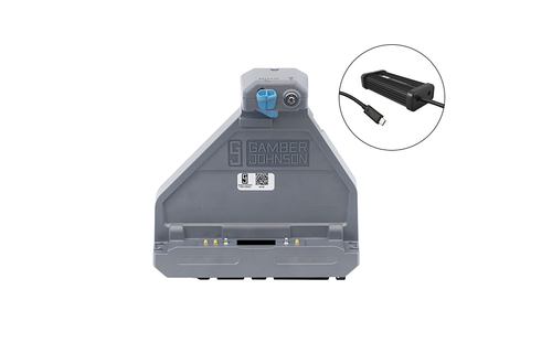 Getac ZX80/ZX80W Tablet Cradle (TRI RF) with 11-16V LIND USB-C Auto Power Adapter