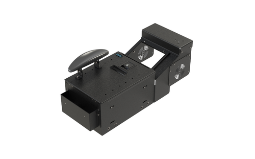 KIT – Small-Short Workstation Box with File Hanger Tray, Adjustable Armrest, and 9″ Radio Platform (Base Version)