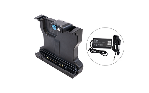 Getac F120 Tablet Docking Station, Lite Port, QUAD RF with 120W Bare Wire Auto Power Adapter