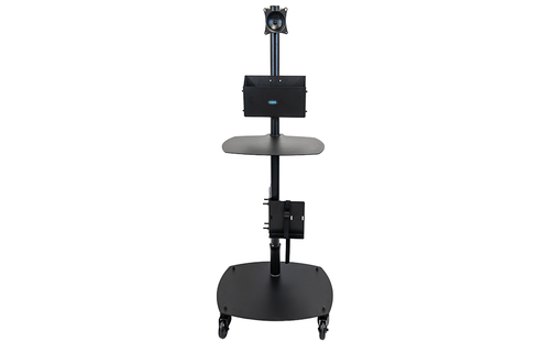KIT – 5′ Single Pole Cart with Shelf, Pocket, and CPU Mount