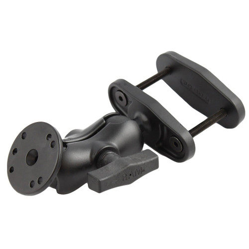 RAM® 2.5" Square Post Clamp Mount with Round AMPS Plate - Short Arm | RAM-101U-B-247-25