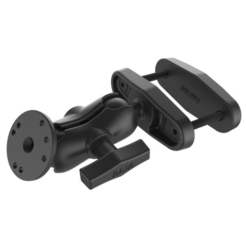 RAM® 3" Square Post Clamp Mount with Round AMPS Plate - Short Arm | RAM-101U-B-247-3