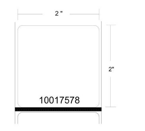 Label, Polypropylene, 2x2in (50.8x50.8mm); DT, PolyPro 4000D, High Performance Coated, All-Temp Adhesive, 0.75in (19.1mm) core, 245/roll, 12/box, Printed. Black mark sensing.  Labels equipped with protective overvarnish. | 10017578