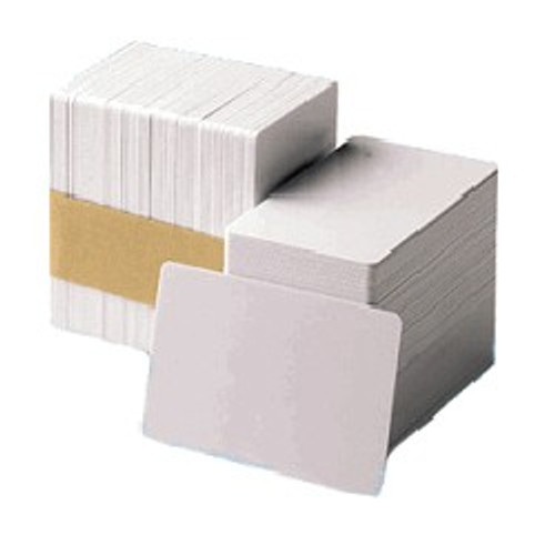 Zebra white PVC cards, 30 mil low coercivity magnetic stripe (500 cards) | 104523-112