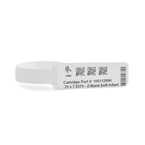 10031289K - Wristband, Polypropylene, 1 x 7.9375in, Direct Thermal, Z-Band Soft Infant, Cartridge, 6 Rolls/Carton