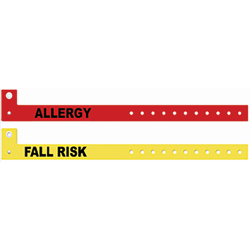 PS-ALLERGY-RED - Wristband, Vinyl, 0.625 x 10in, Alert Wristband, Clip Closure, Red - ALLERGY, 500/box